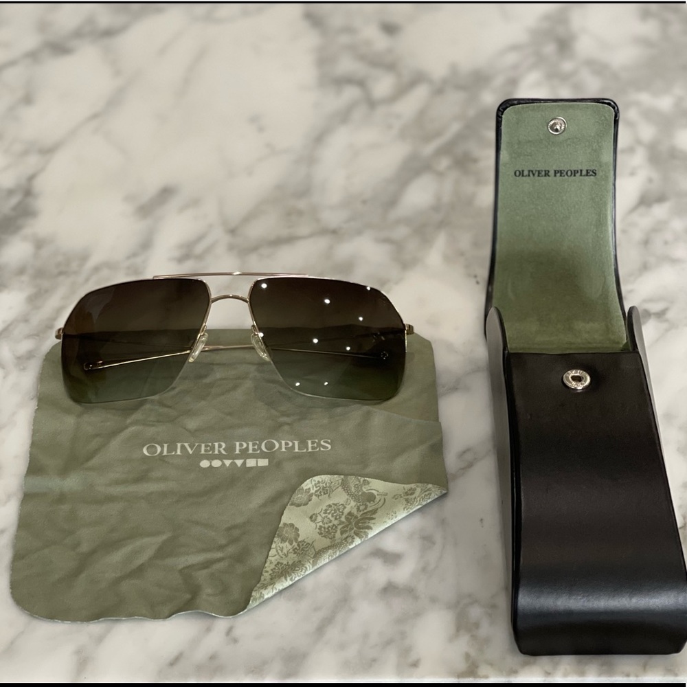 Oliver Peoples Bechet G Aviator Style Sunglasses